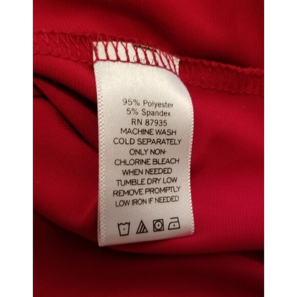 Susan Graver Women's Tunic Top Size 1X Red & Black V-Neck Ruched Sleeve - Picture 5 of 5